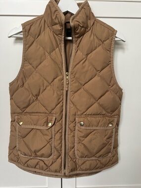 J.Crew quilted down vest - tan - XS